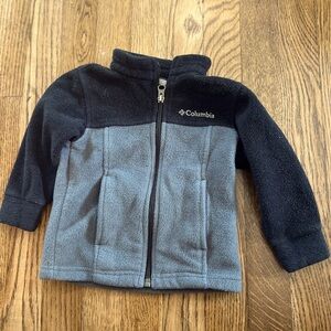 Columbia 18M Fleece Zip-Up Jacket Coat Unisex Black & Gray